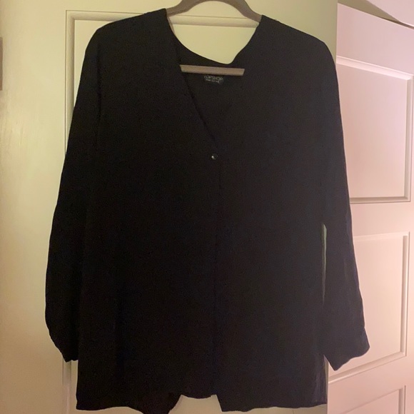 Topshop Black Button Down - Picture 1 of 6